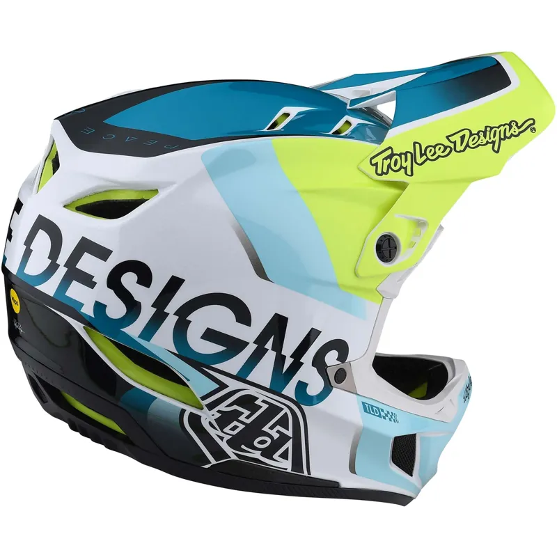 Troy Lee Designs D4 Composite Full Face MTB Helmet White/ Green-3
